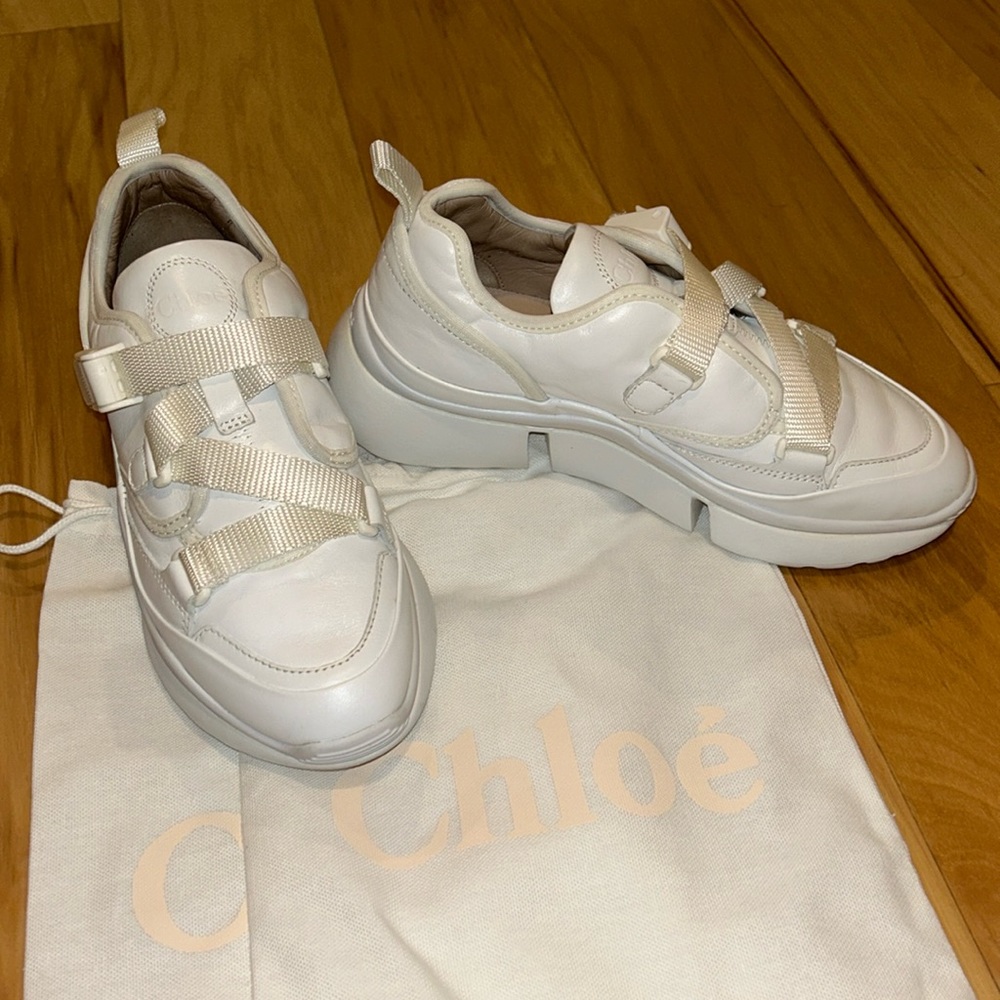 Chloe White Sonnie Sneakers